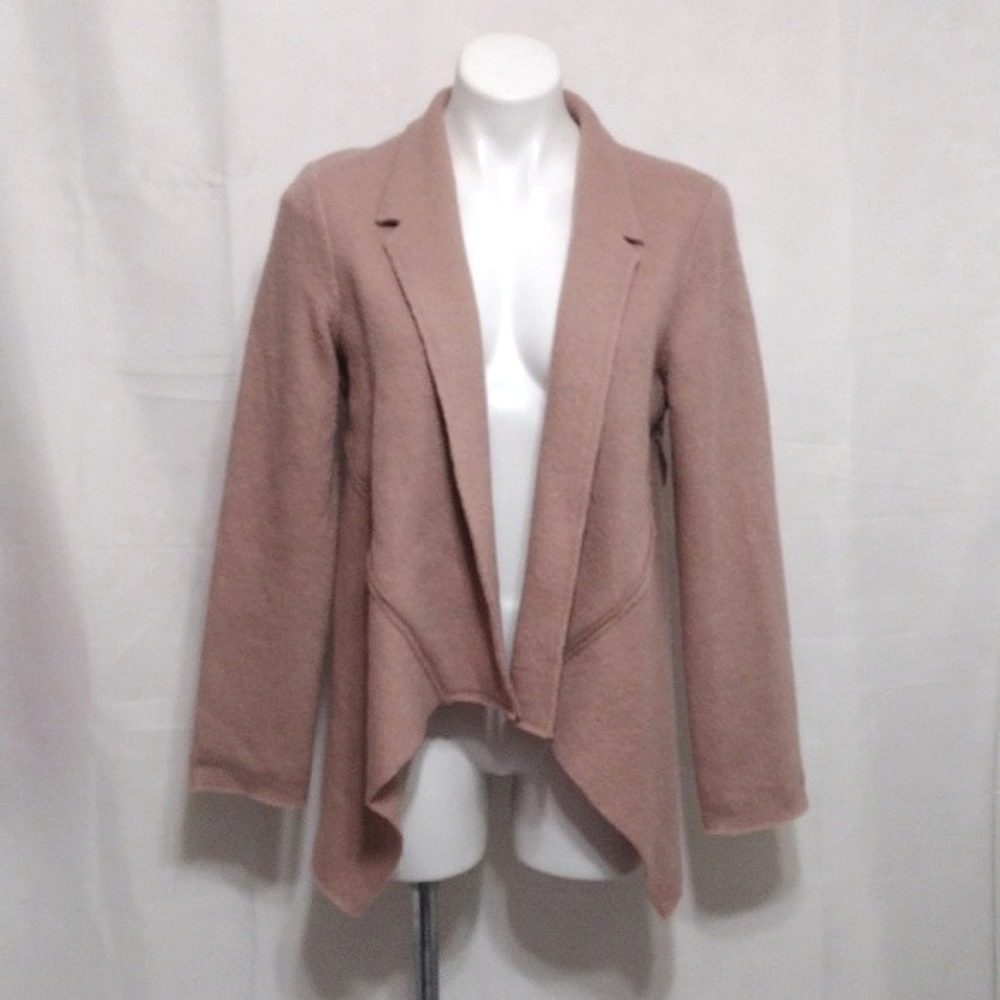Cabi Valentina Medium Wool Fall Cardigan Jacket | Drapey Open Front Lapel Collar